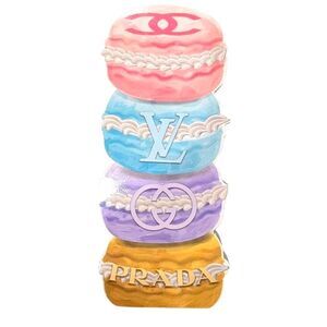 At Home Designer Macaron Stack Wooden Decor